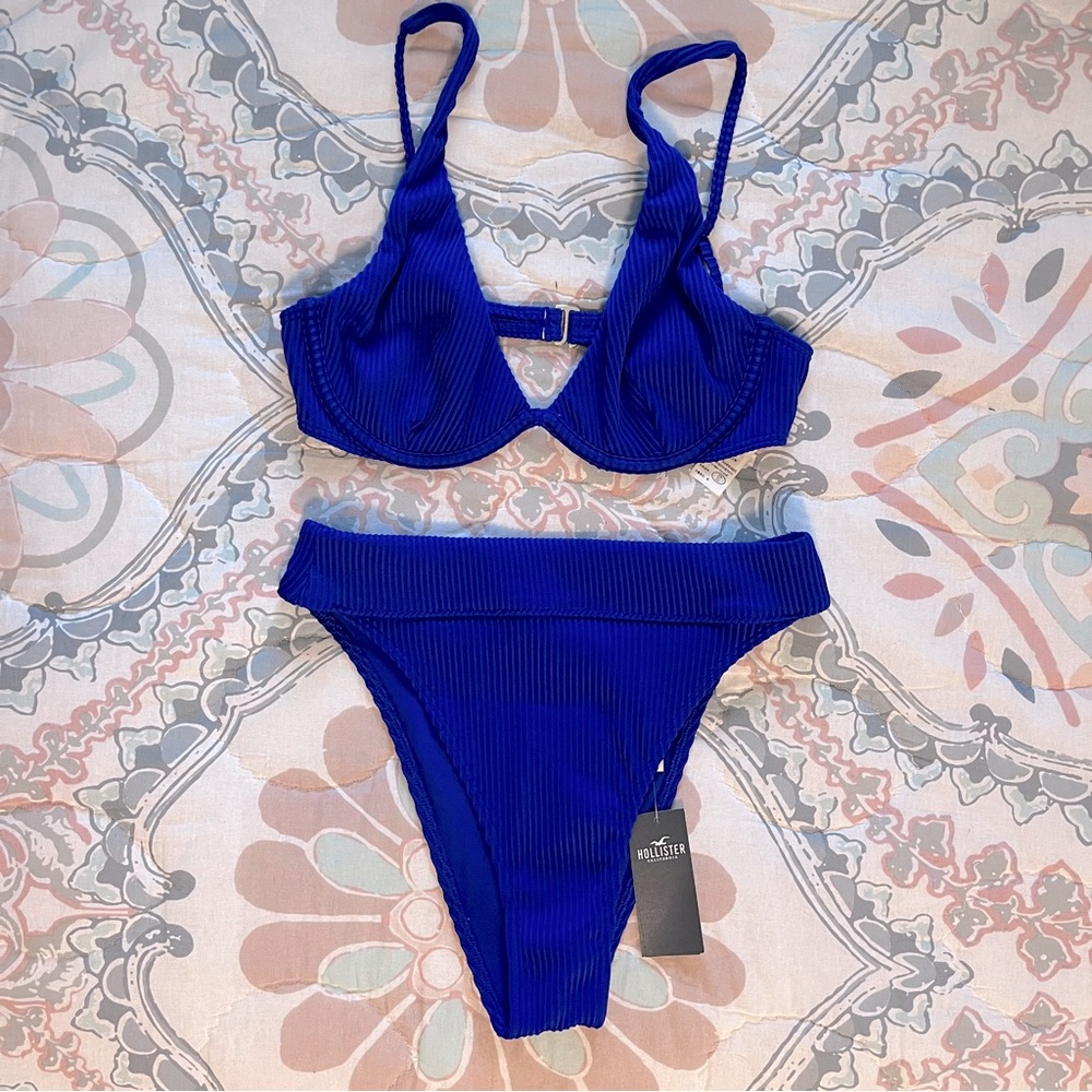 NWT Hollister Royal Blue Bikini XS Bottom SM Top